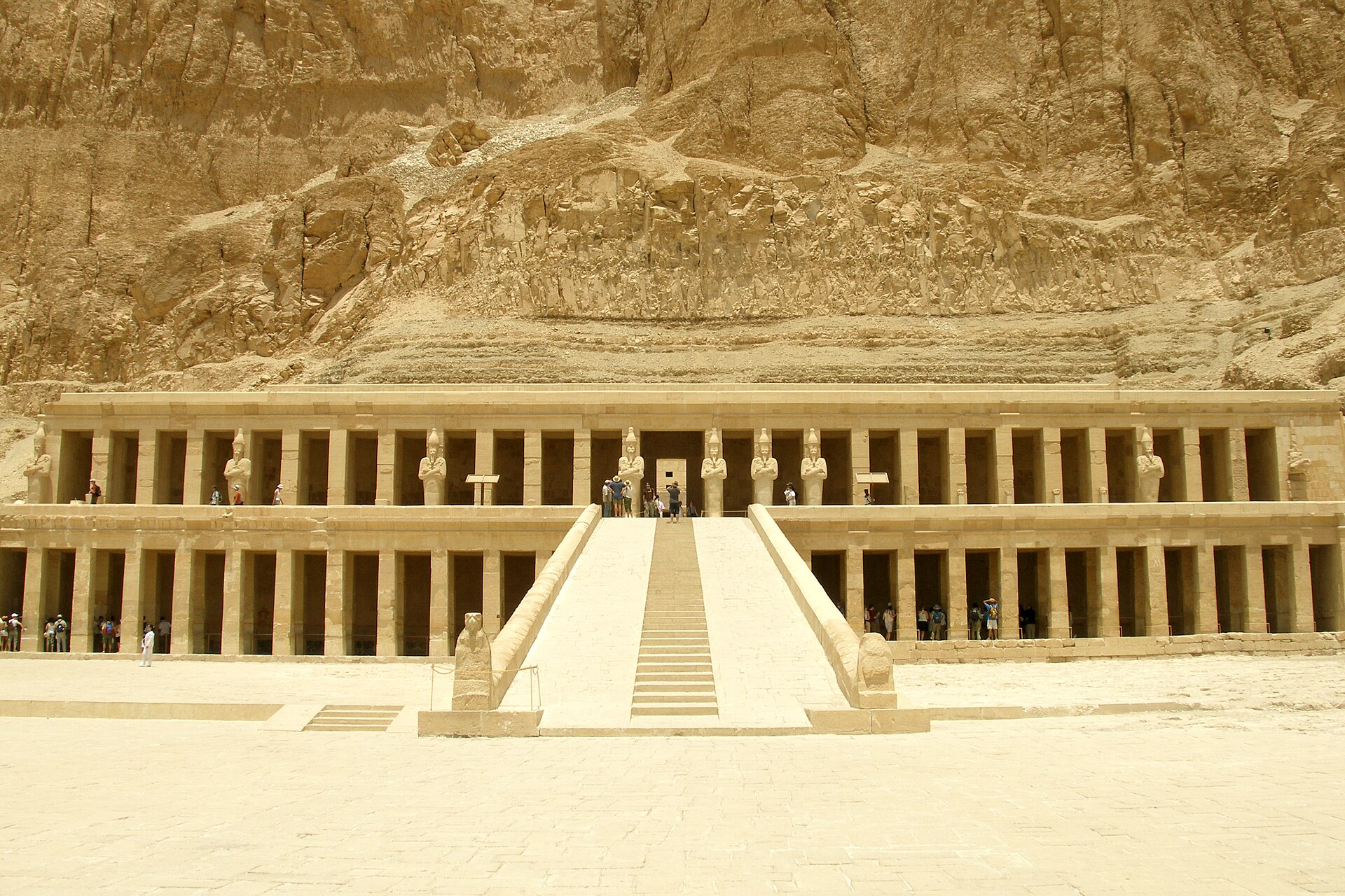 The colonnaded terraces of Hatshepsut's temple at Deir el-Bahari